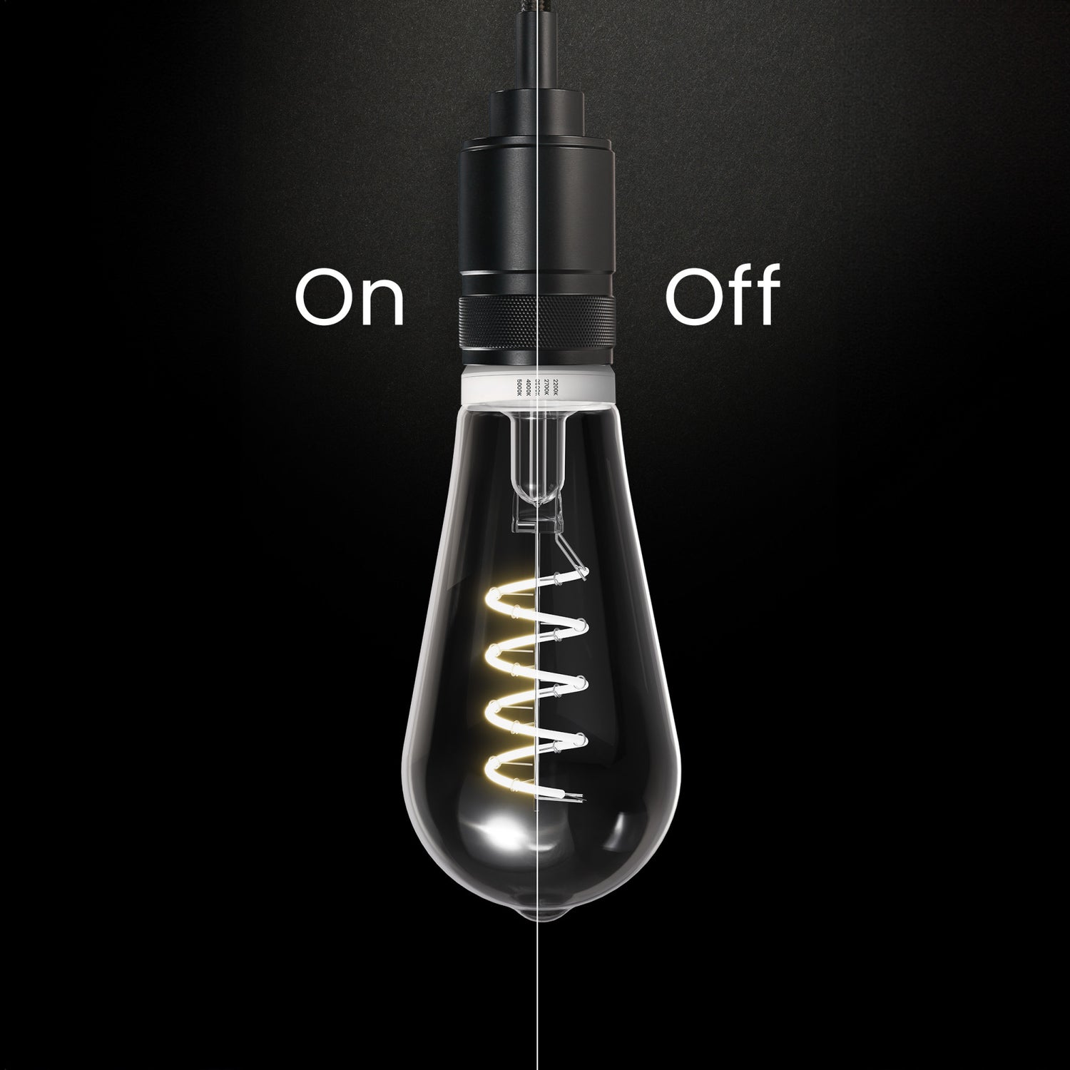 5.5W (60W Replacement) Twist & Select ST19 E26 Dimmable Spiral White Filament Clear Edison LED Bulb