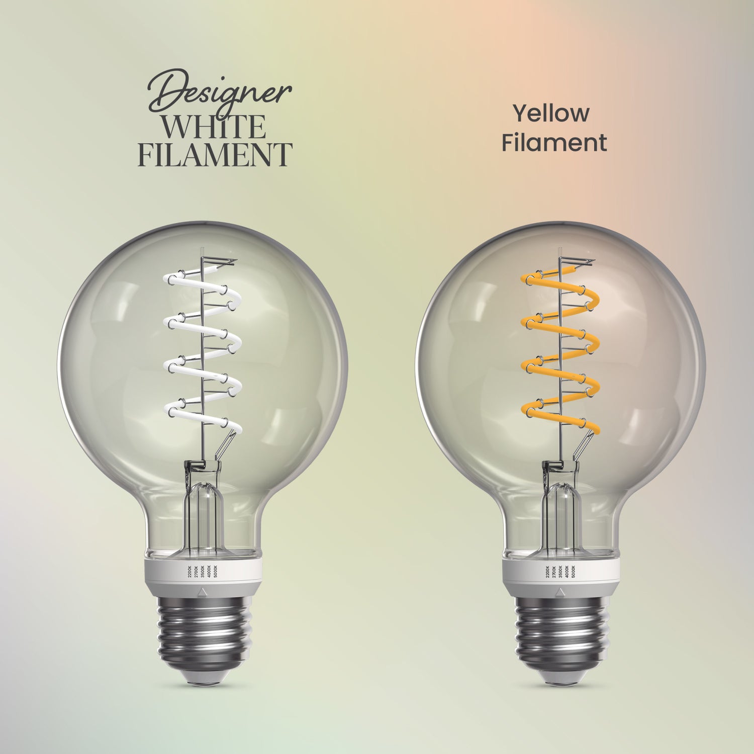 5.5W (60W Replacement) Twist & Select G25 Globe E26 Dimmable Spiral White Filament Clear Glass Globe LED Bulb