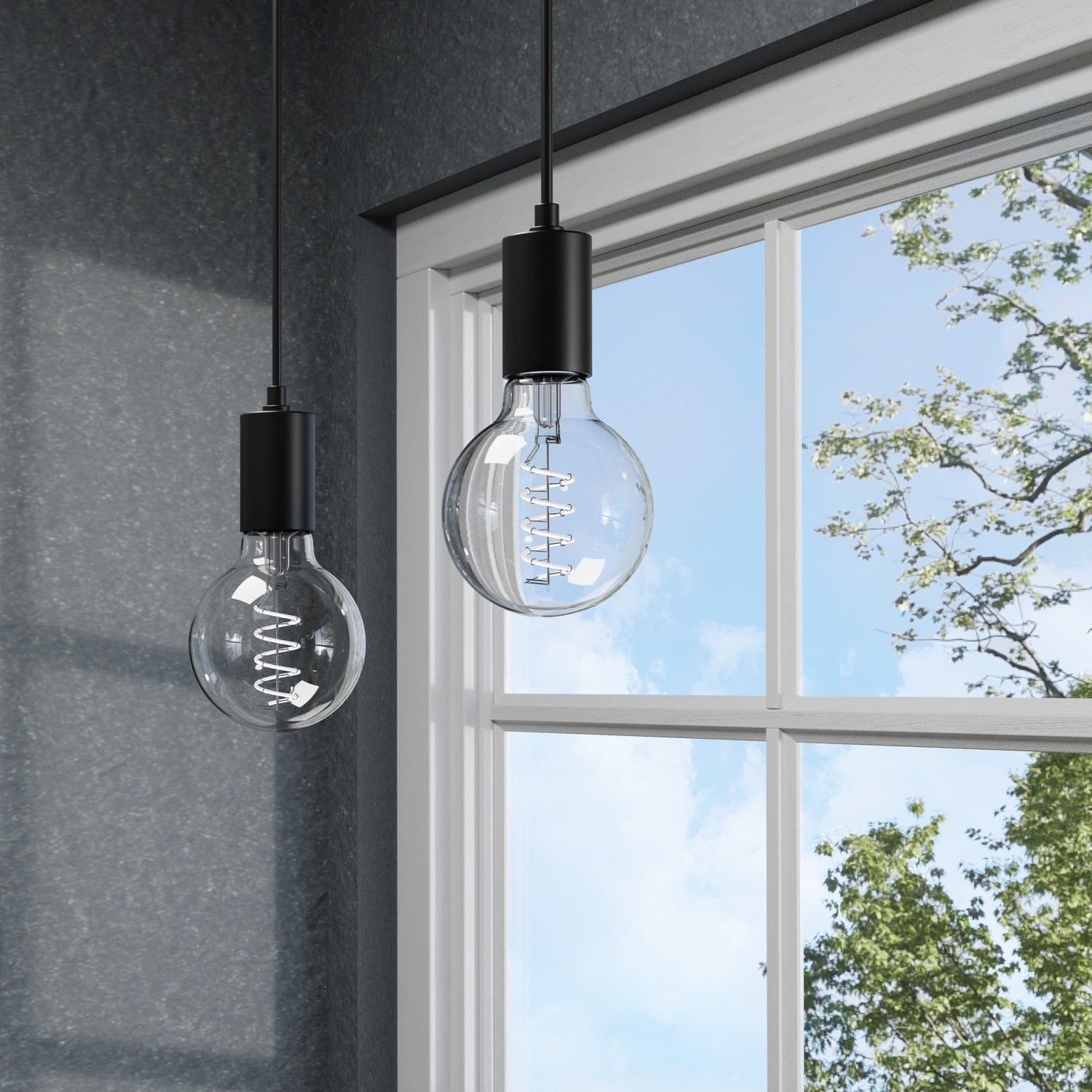 5.5W (60W Replacement) Twist & Select G25 Globe E26 Dimmable Spiral White Filament Clear Glass Globe LED Bulb