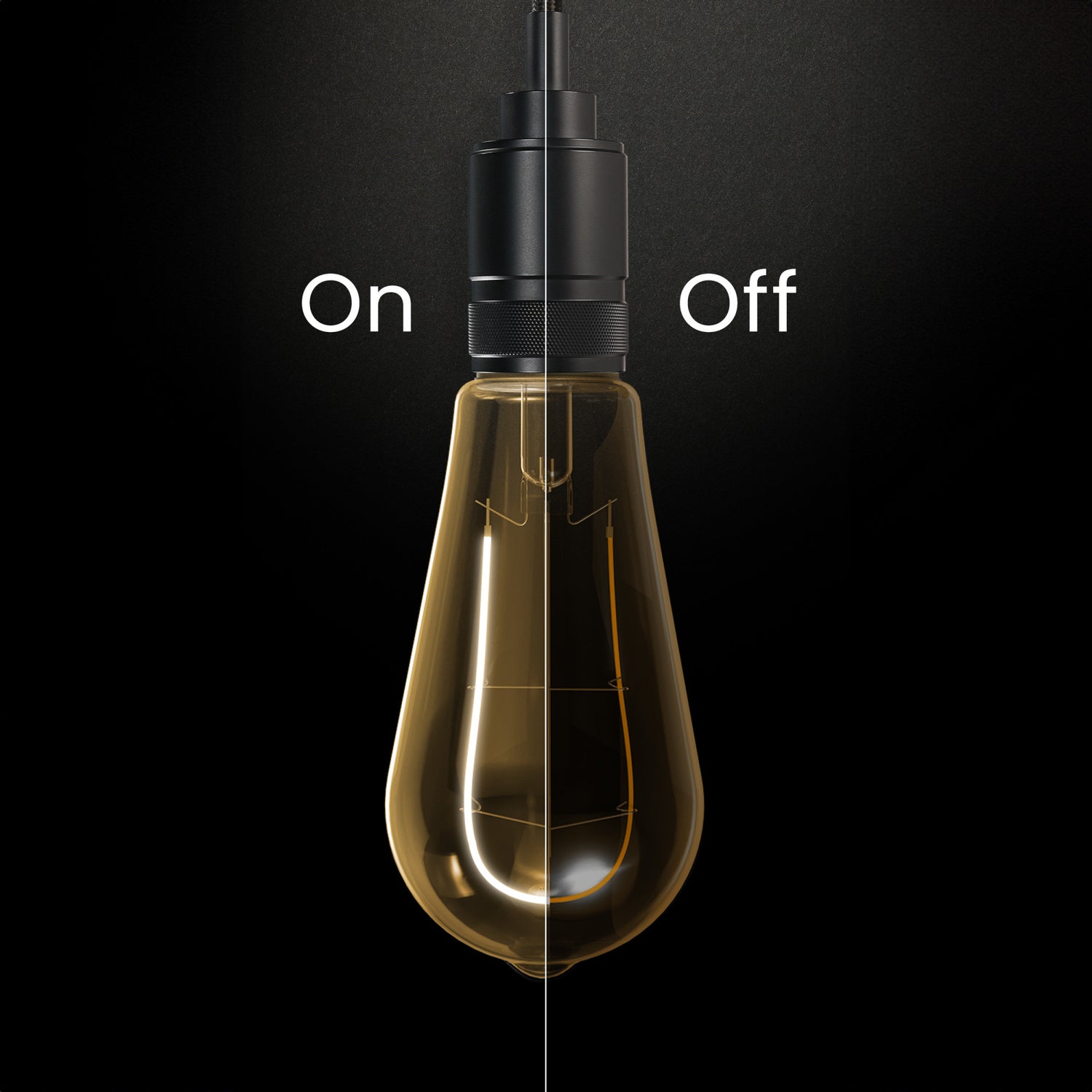 3.8W (40W Replacement) Amber ST19 E26 Dimmable Vintage U Filament Edison LED Bulb, Warm Light (2-Pack)