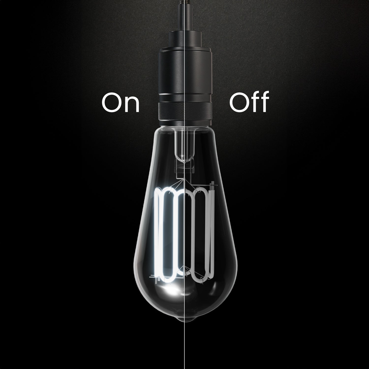 5.5W (60W Replacement) ST19 E26 Dimmable Designer Wound White Filament Edison LED Bulb, Daylight (2-Pack)