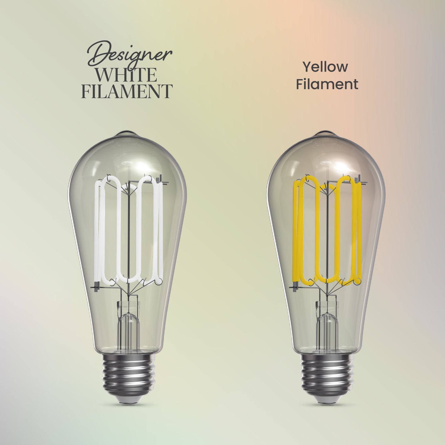 5.5W (60W Replacement) ST19 E26 Dimmable Designer Wound White Filament Edison LED Bulb, Daylight (2-Pack)