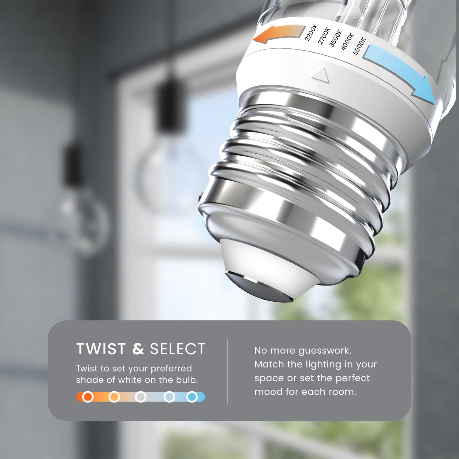 5.5W (60W Replacement) Twist & Select G25 Globe E26 Dimmable Spiral White Filament Clear Glass Globe LED Bulb