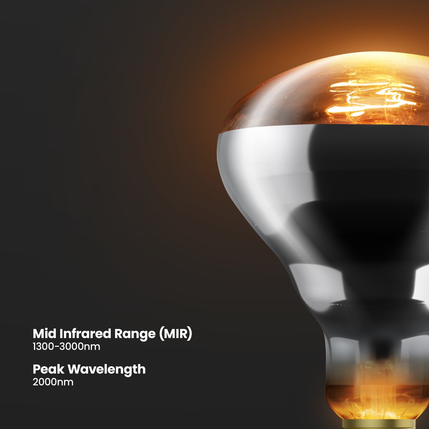 250W Clear Incandescent BR40 Dimmable Heat Lamp Reflector