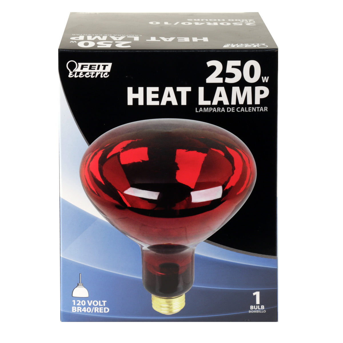 250W Red BR40 Dimmable Incandescent Heat Lamp Reflector with Red Base