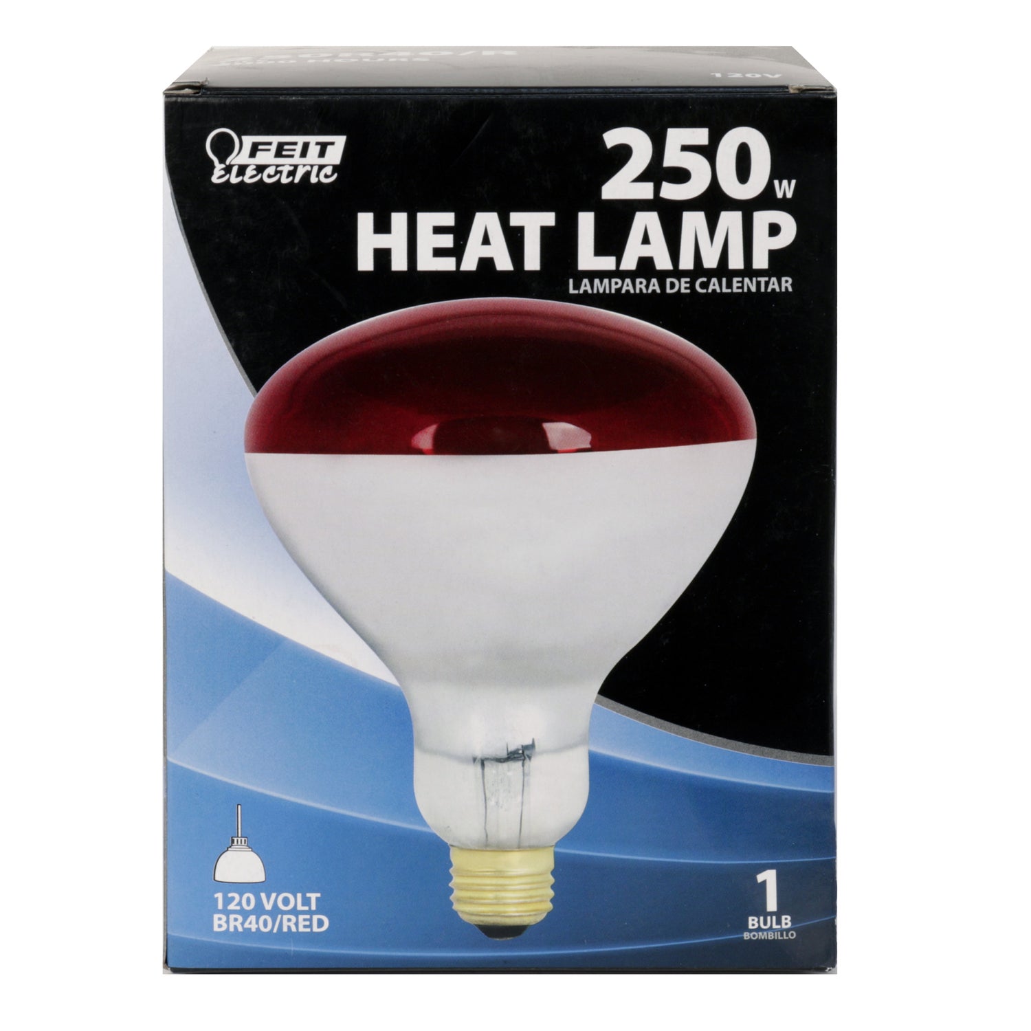250W Red  BR40  Dimmable Incandescent Heat Lamp Reflector