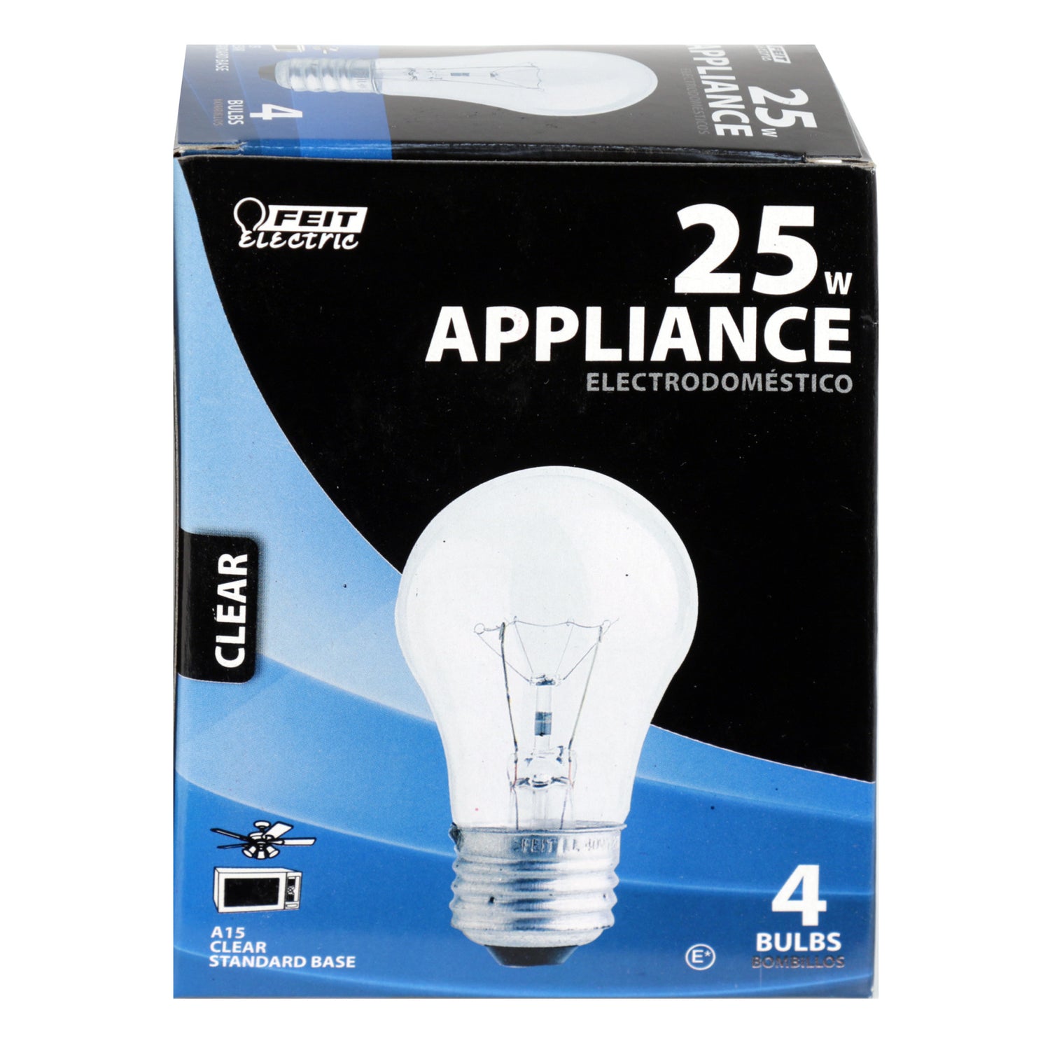 25W Soft White (2700K) A15 130V Medium (E26) Base Clear Incandescent Light Bulb (4-pack)