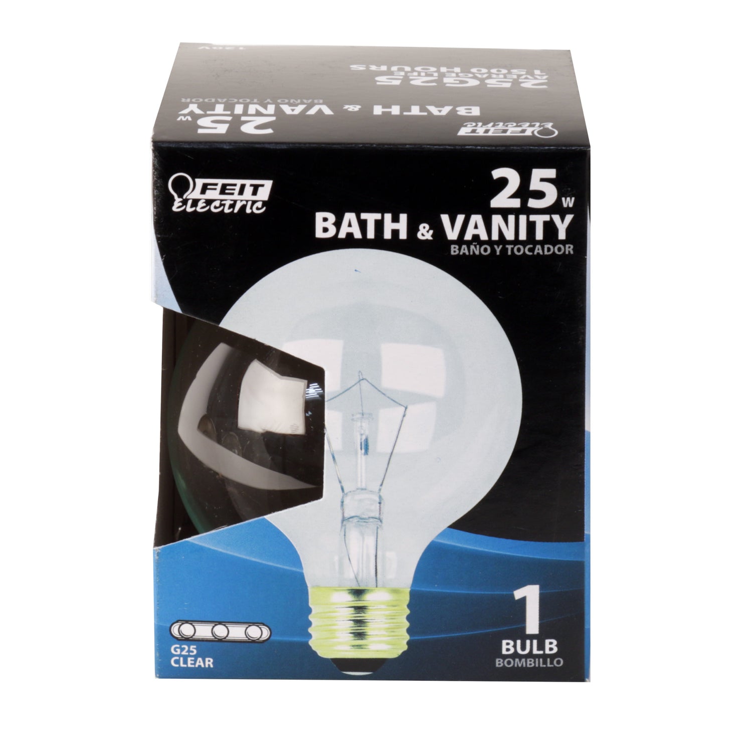 25W Soft White Clear G25 Globe Dimmable Incandescent Light Bulb