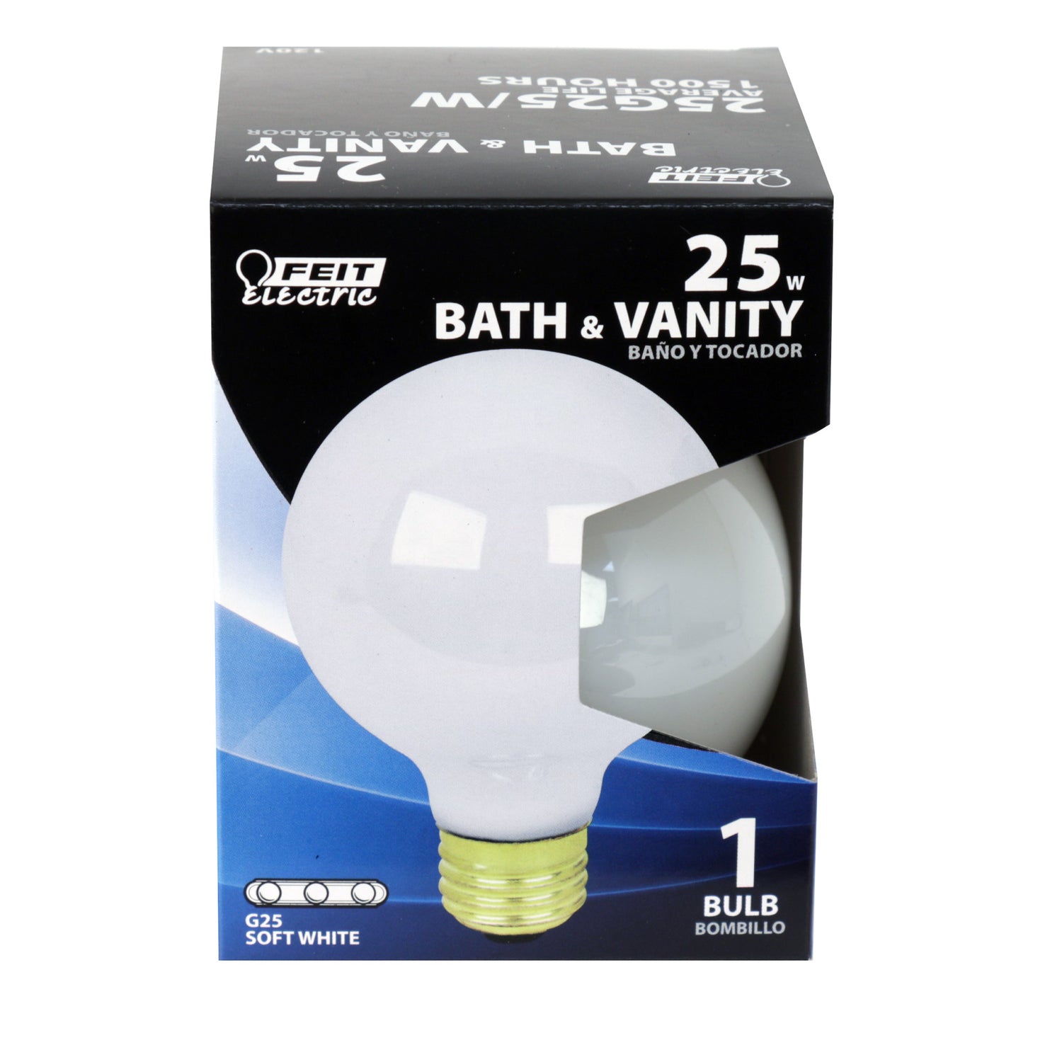 25W Soft White (2700K) E26 Base G25 Globe Dimmable Incandescent Light Bulb