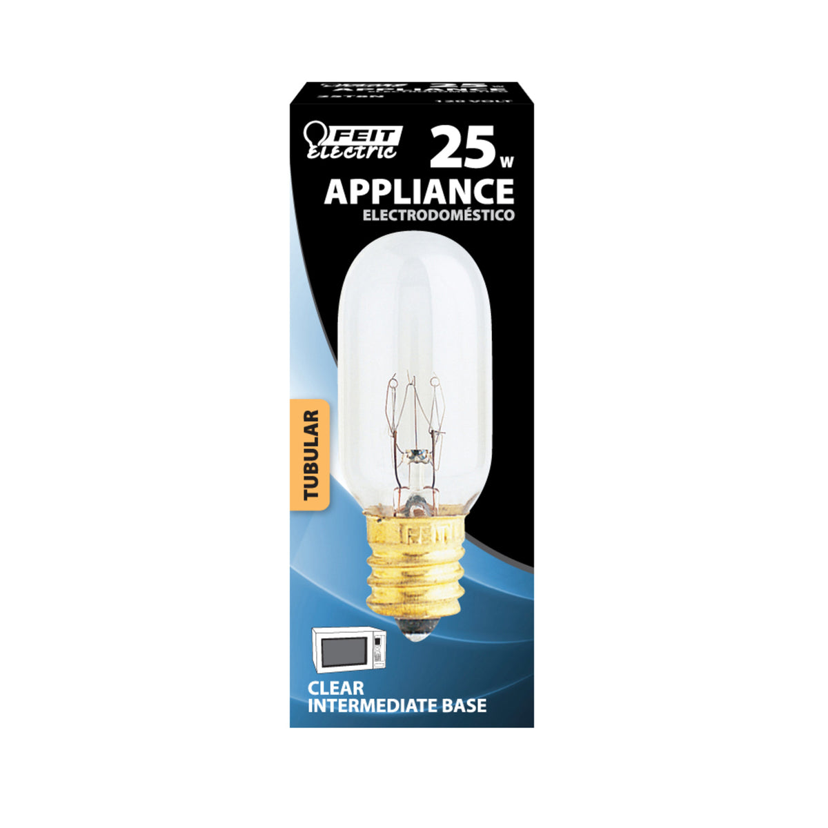 25W Soft White (2700K) E17 Base T8 Appliance Incandescent Light Bulb
