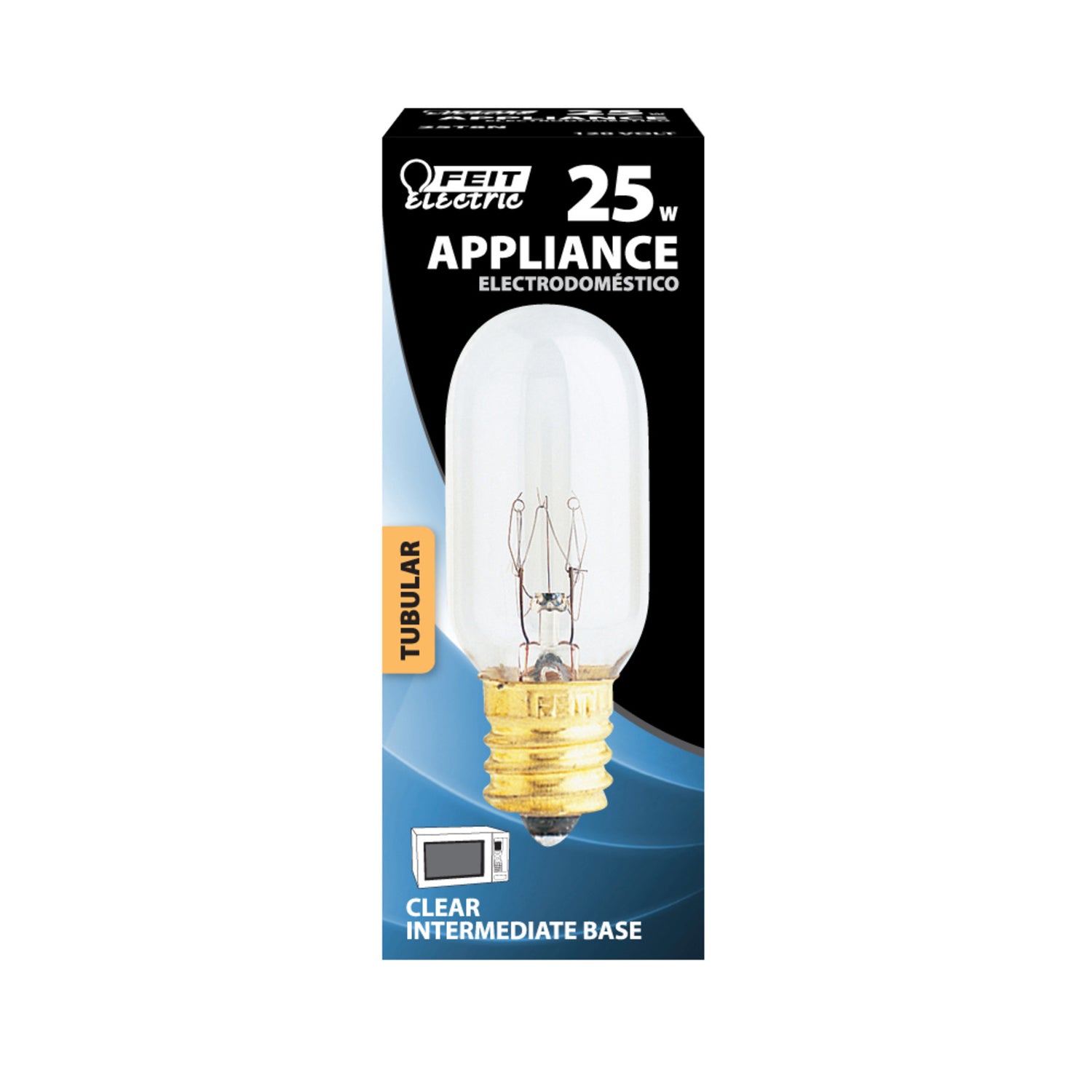 25W Soft White (2700K) E17 Base T8 Appliance Incandescent Light Bulb