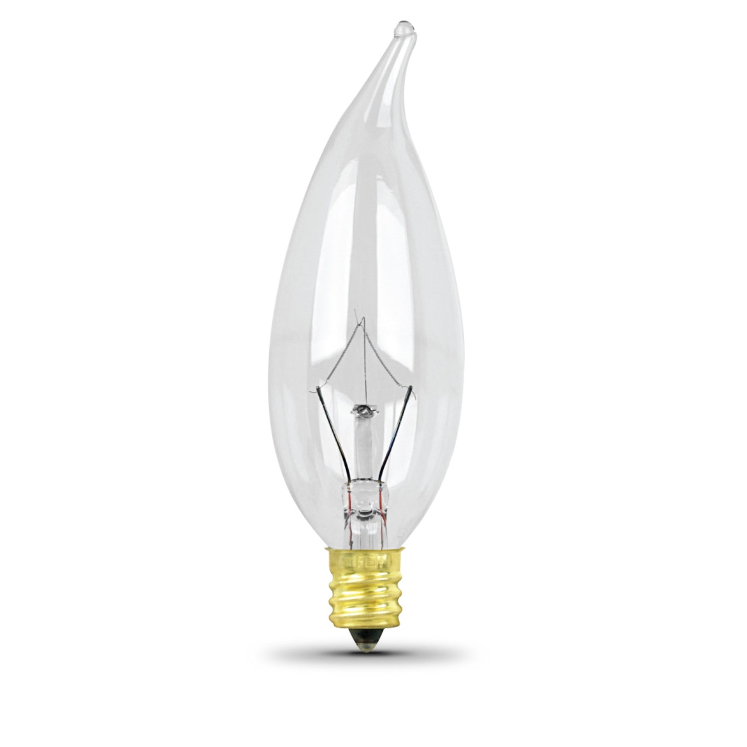 40W 2400K E12 Base Flame Tip Clear Incandescent Light Bulb