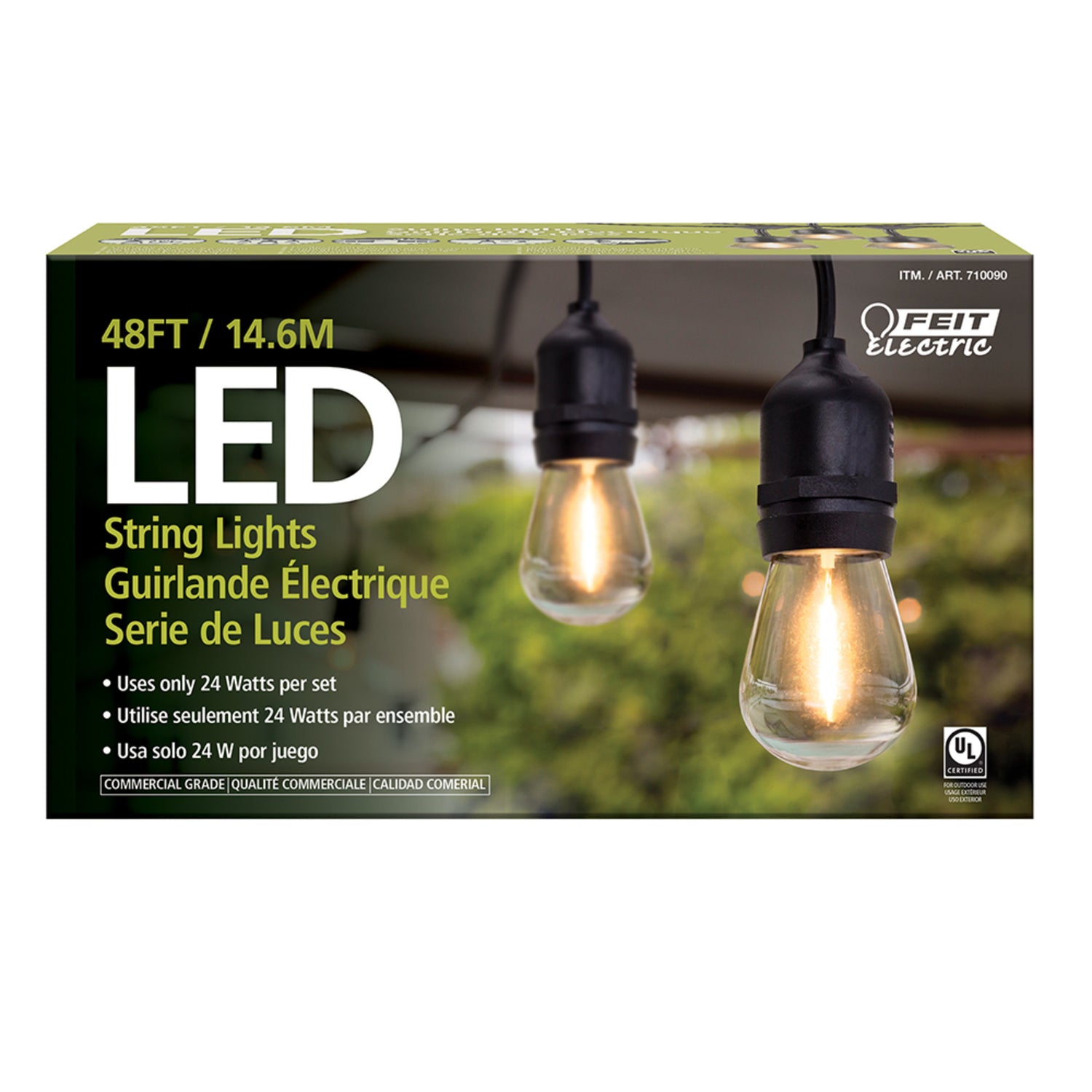 48 ft. Soft White (2200K) S14 (E26 Base) Amber Finish LED Weatherproof Filament String Lights