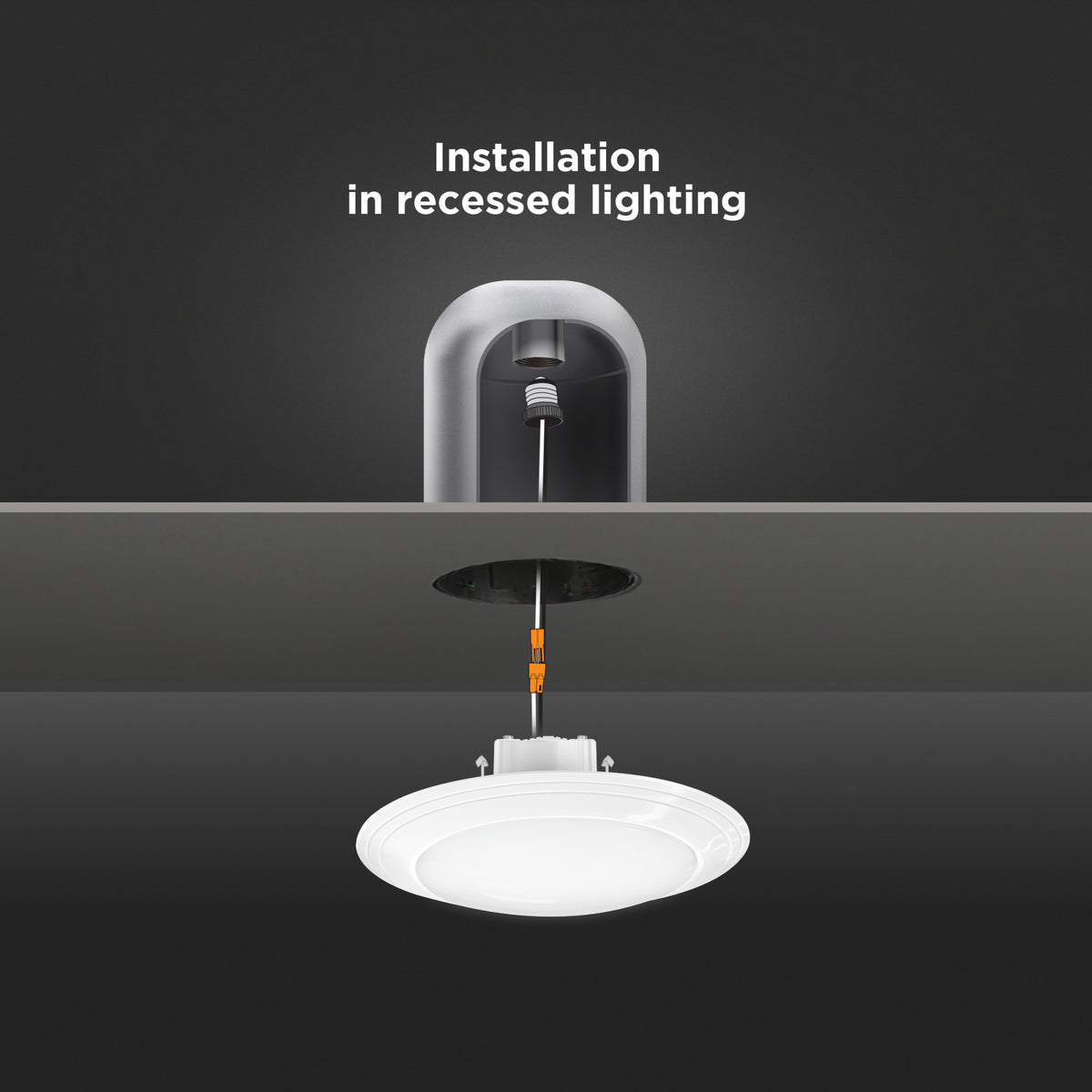 7.5 in. 12W (75W Replacement) Color Selectable Round LED Ceiling Downlight  with Switch Mode, White