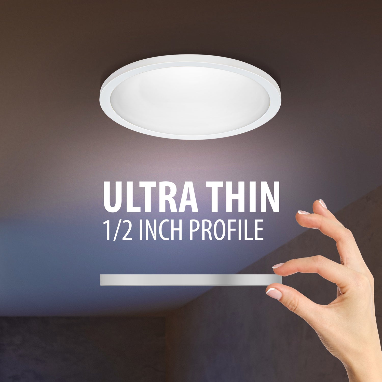 5 in. Round 7.2W (50W Replacement) Selectable White Dimmable LED Flat Panel Ceiling Downlight with Switch Mode, White