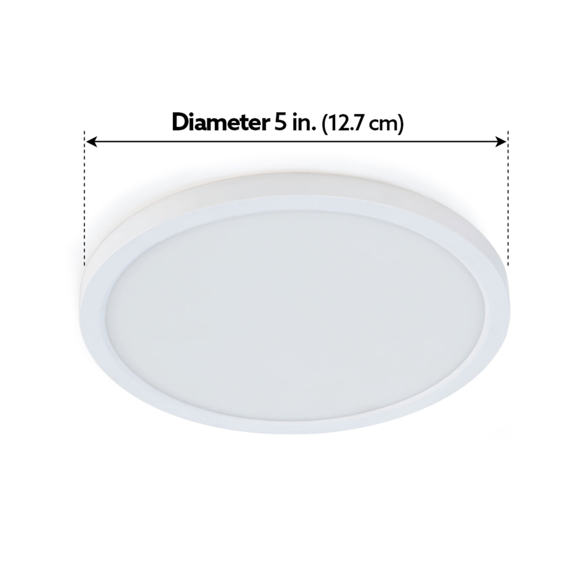 5 in. Round 7.2W (50W Replacement) Selectable White Dimmable LED Flat Panel Ceiling Downlight with Switch Mode, White