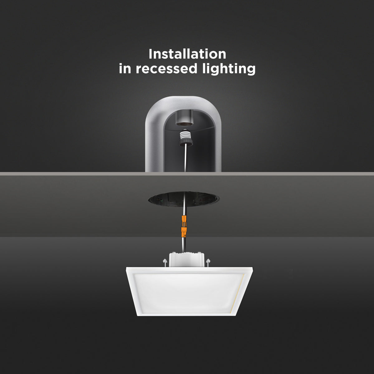 5 in. 7.2W (50W Replacement) Color Selectable (5CCT) White Square Flat Panel Ceiling Downlight with Switch Mode