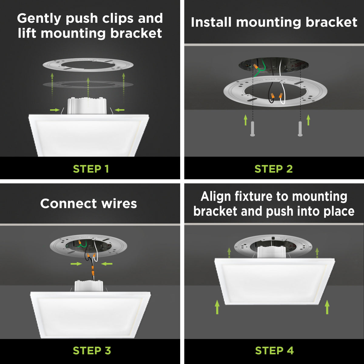 5 in. 7.2W (50W Replacement) Color Selectable (5CCT) White Square Flat Panel Ceiling Downlight with Switch Mode