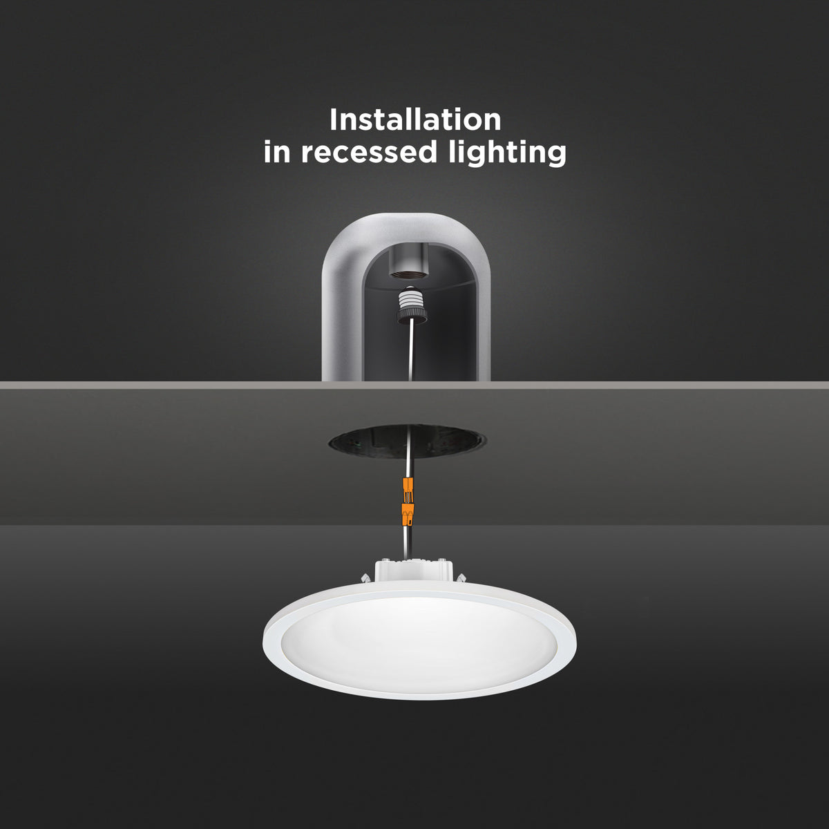 7.5 in. 10.5W (65W Replacement) Color Selectable (5CCT) White Round Flat Panel Ceiling Downlight with Switch Mode