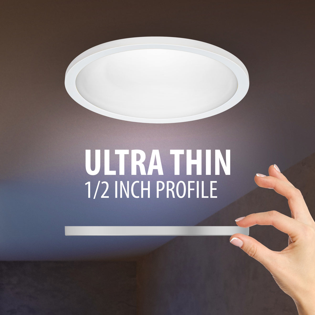 7.5 in. 10.5W (65W Replacement) Color Selectable (5CCT) White Round Flat Panel Ceiling Downlight with Switch Mode