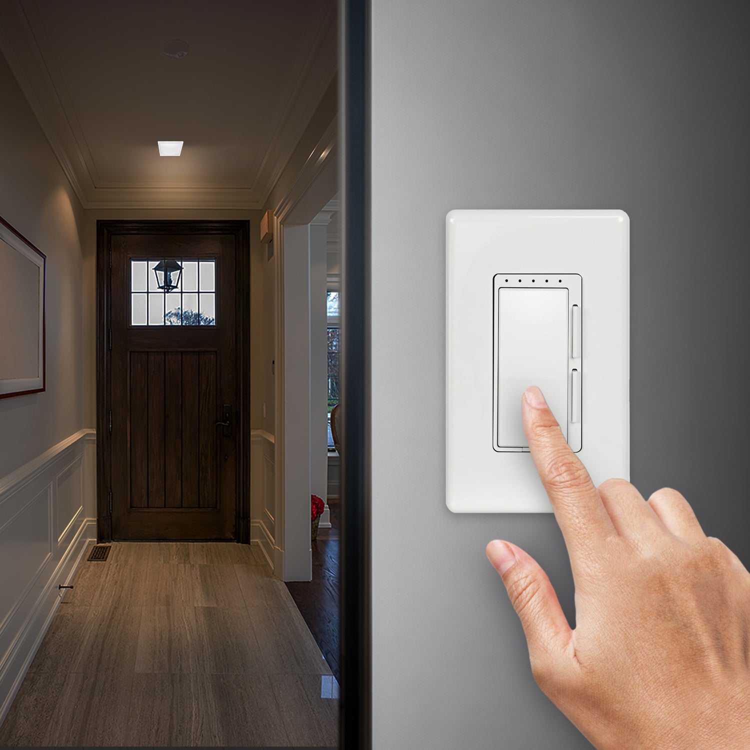 7.5 in. 10.5W (65W Replacement) Color Selectable (5CCT) White Square Flat Panel Ceiling Downlight