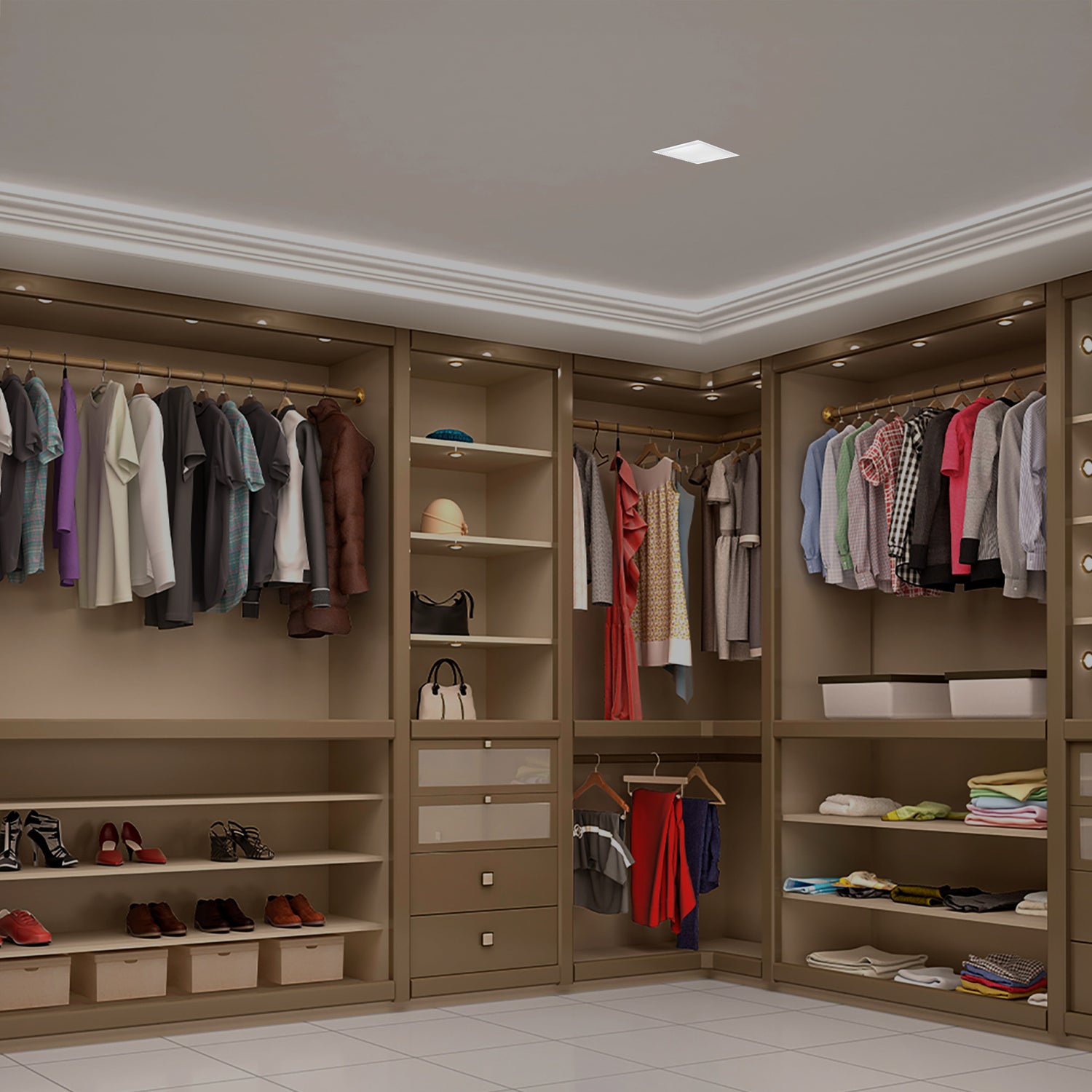 7.5 in. 10.5W (65W Replacement) Color Selectable (5CCT) White Square Flat Panel Ceiling Downlight