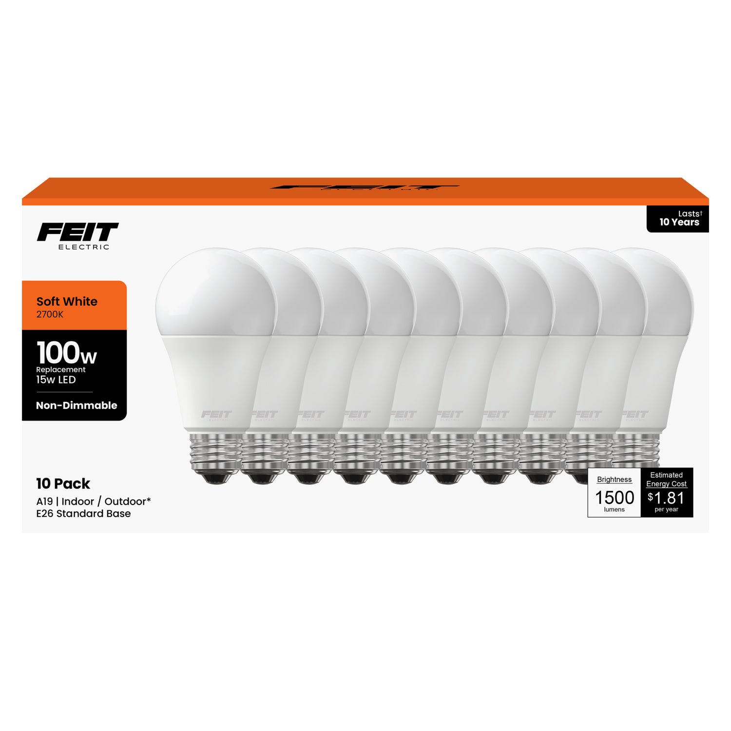 15W (100W Replacement) Soft White (2700K) A19 General Purpose LED