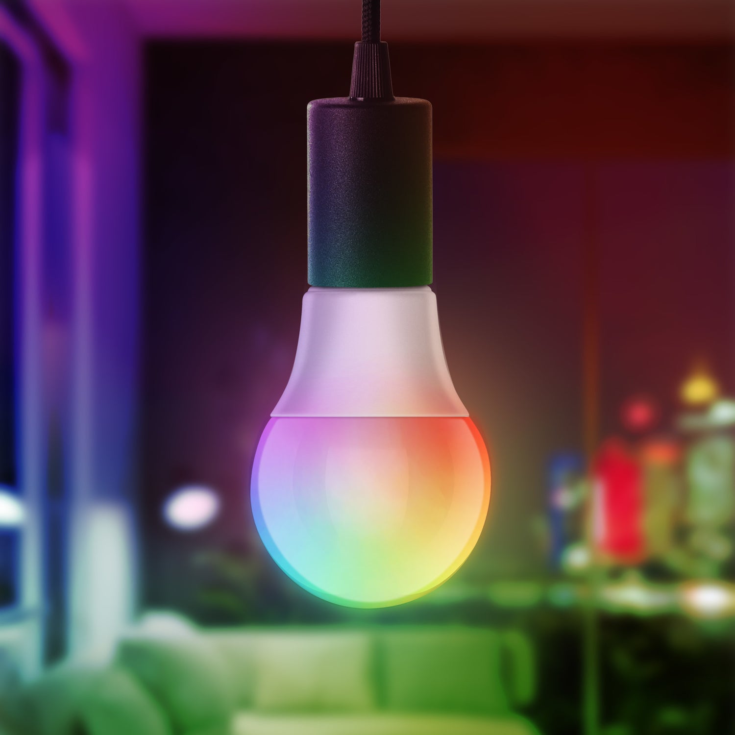 5W Color Changing A19 (E26 Base) LED Party Light Bulb with Remote Control (2-Pack)