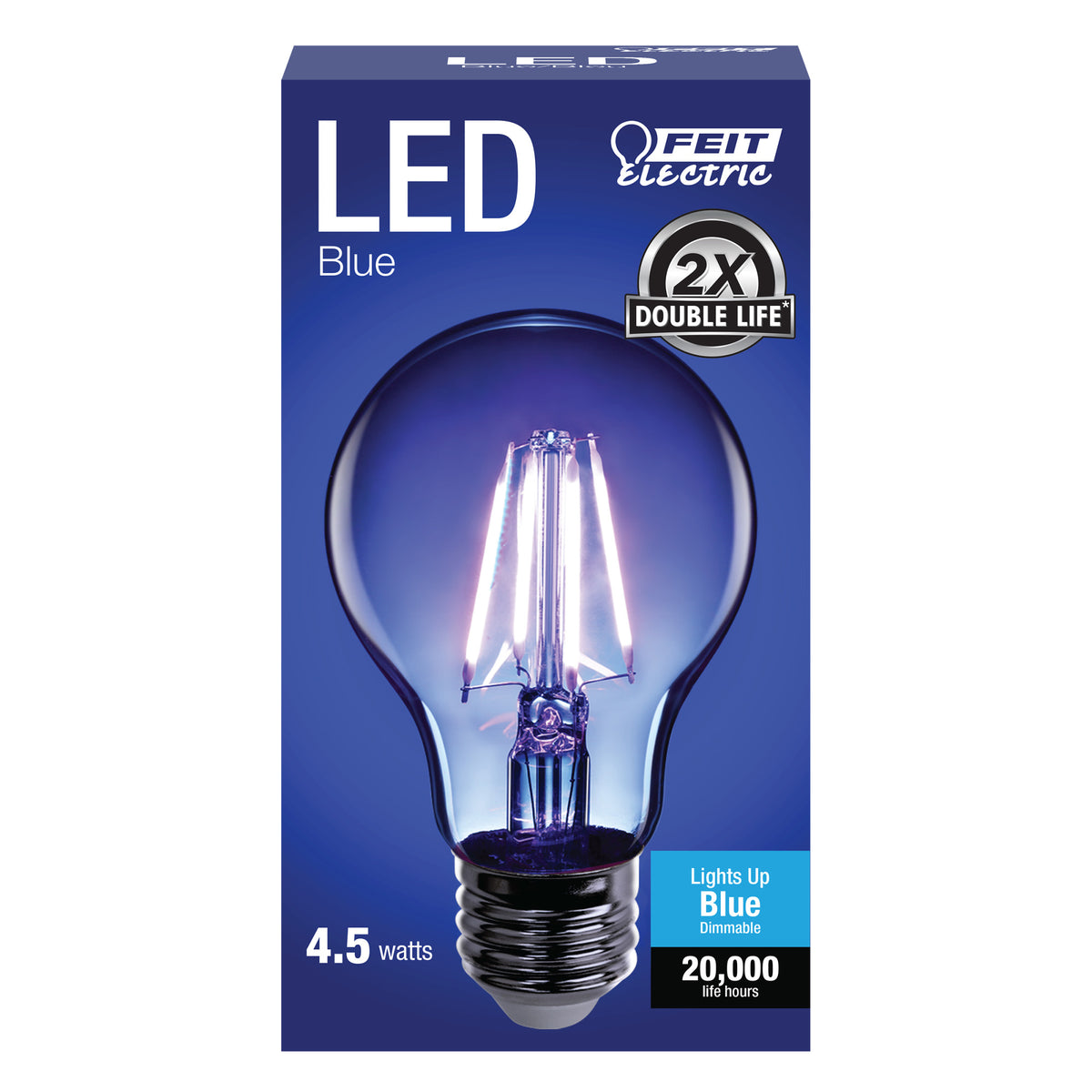 4.5W A19 Blue LED Filament Light Bulb