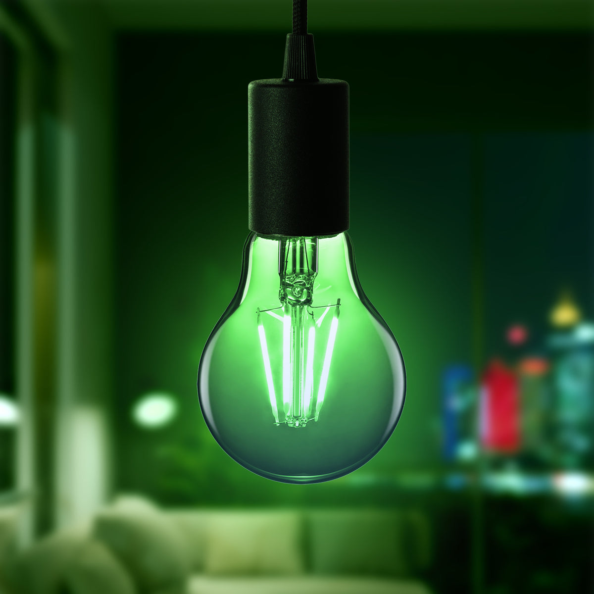 4.5W A19 Green Filament LED Filament Light Bulb