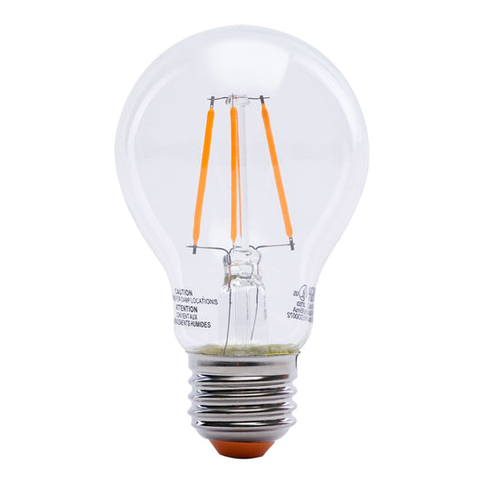 Clear Glass Orange A19 Dimmable LED Filament Light Bulb
