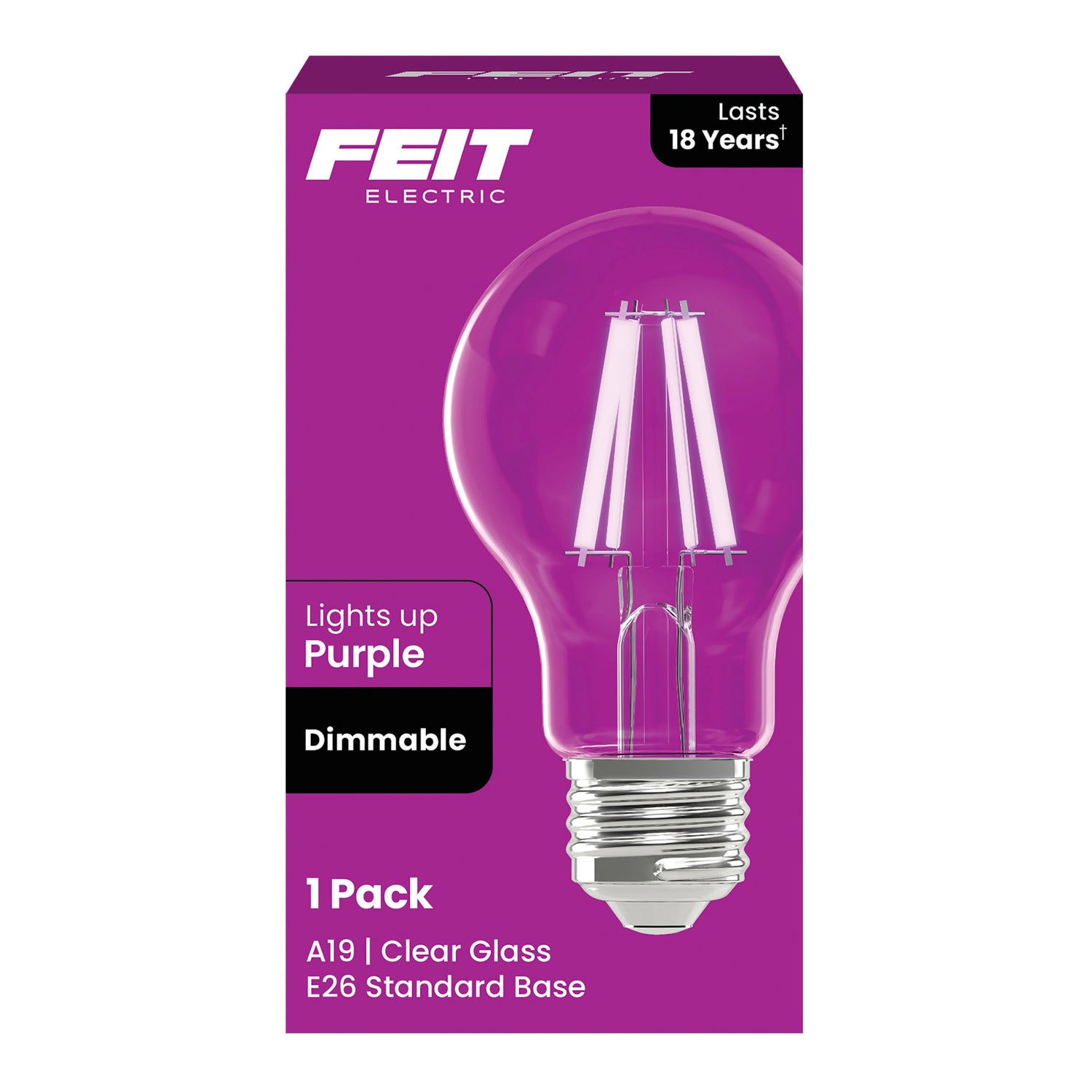 A19 Purple Filament LED Filament Light Bulb