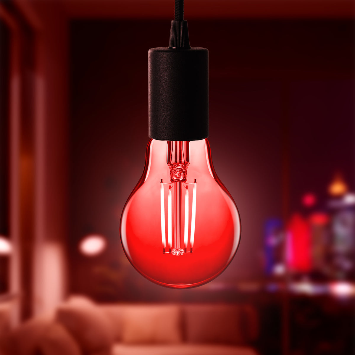 4.5W A19 Red Filament LED Filament Light Bulb