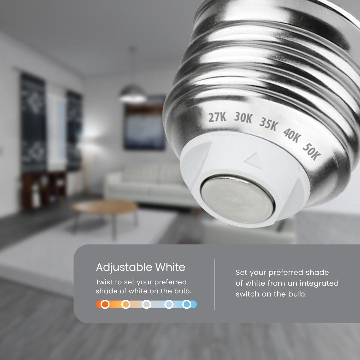 8.8W (60W Replacement) Adjustable White Dimmable White Filament Enhance LED Light Bulb (2-Pack)