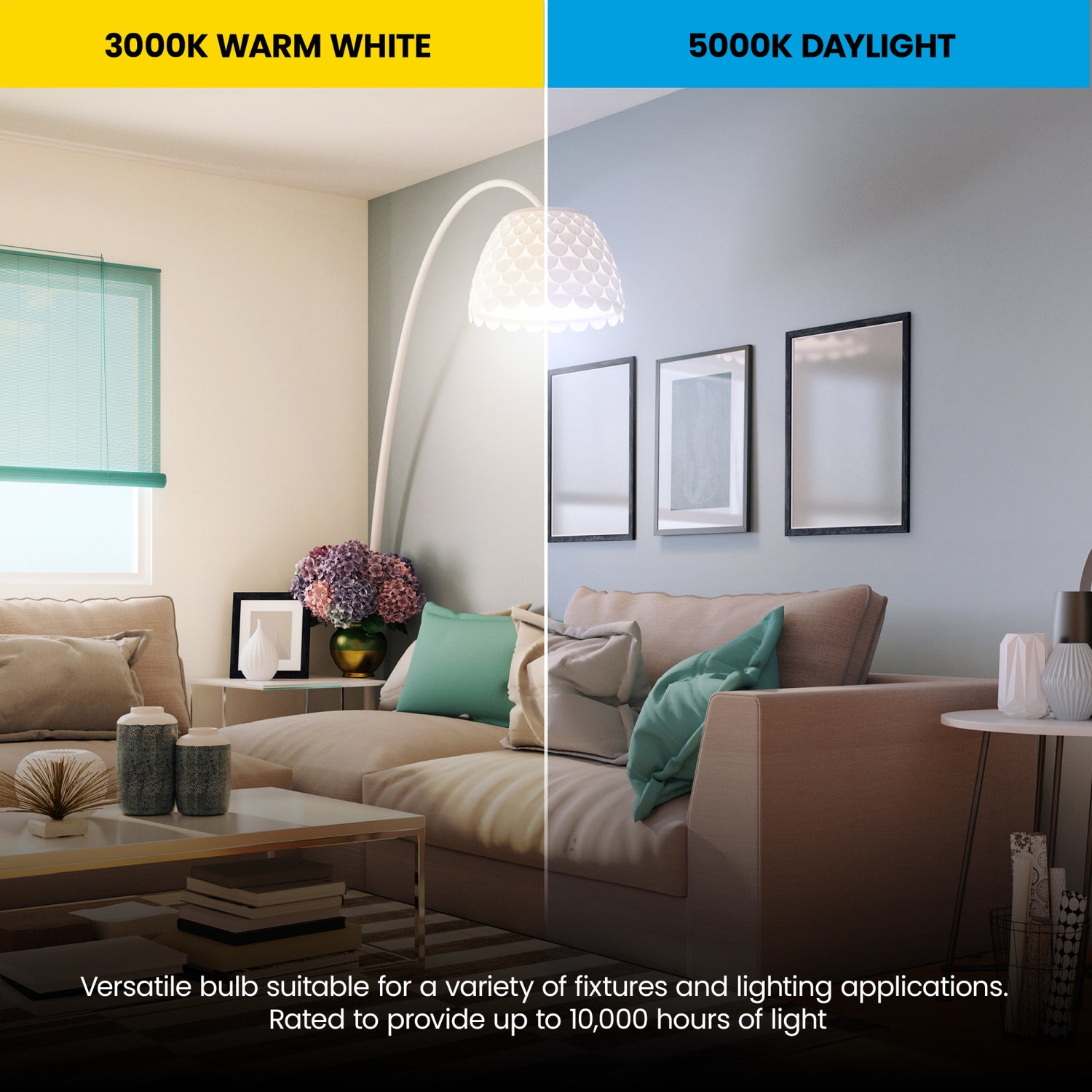 10W (60W Replacement) Daylight (5000K) E26 Base A19 General Purpose LED Light Bulb (10-Pack)