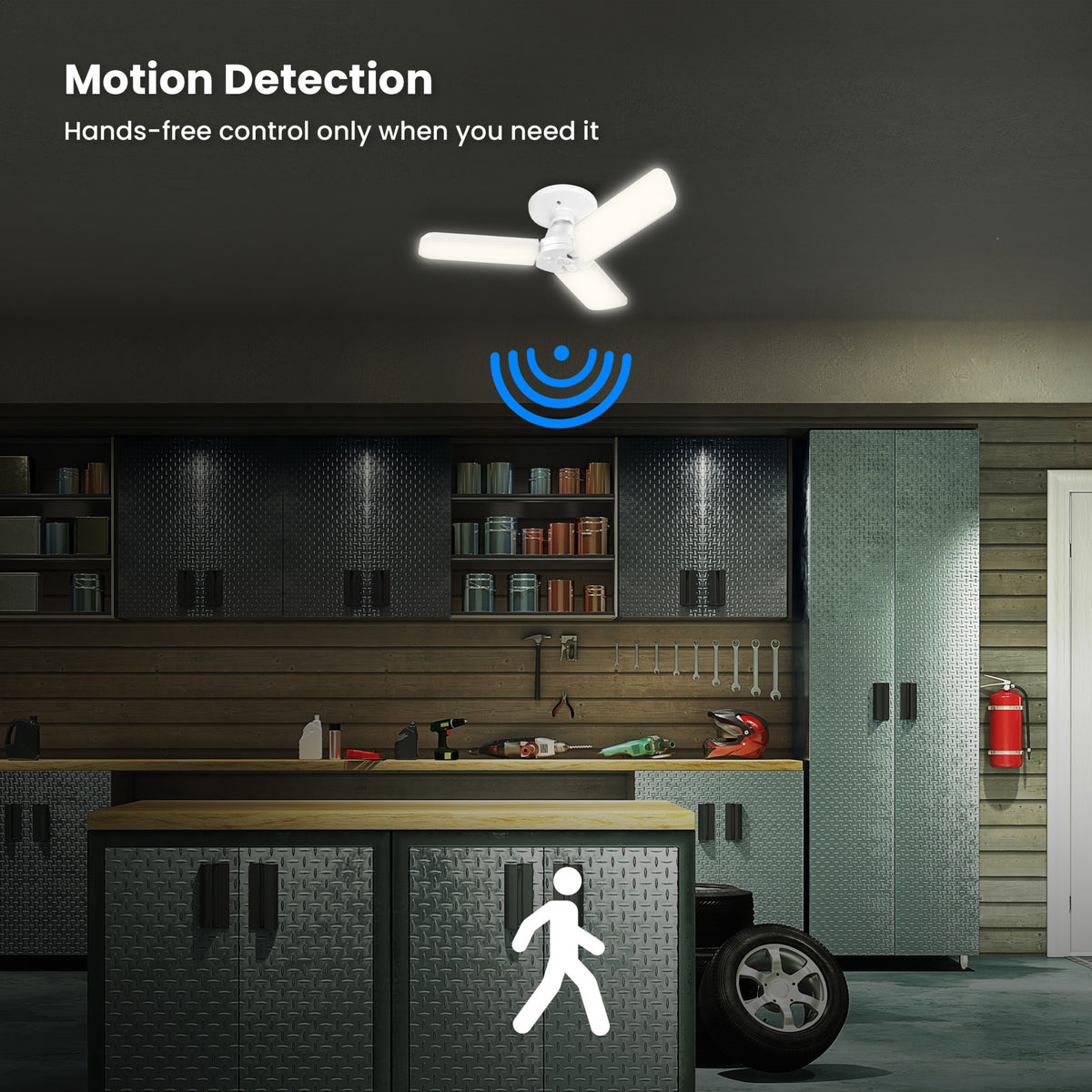 35W (300W Equivalent) Selectable White E26 Replacement LED Multi-Directional Light + Motion Sensor