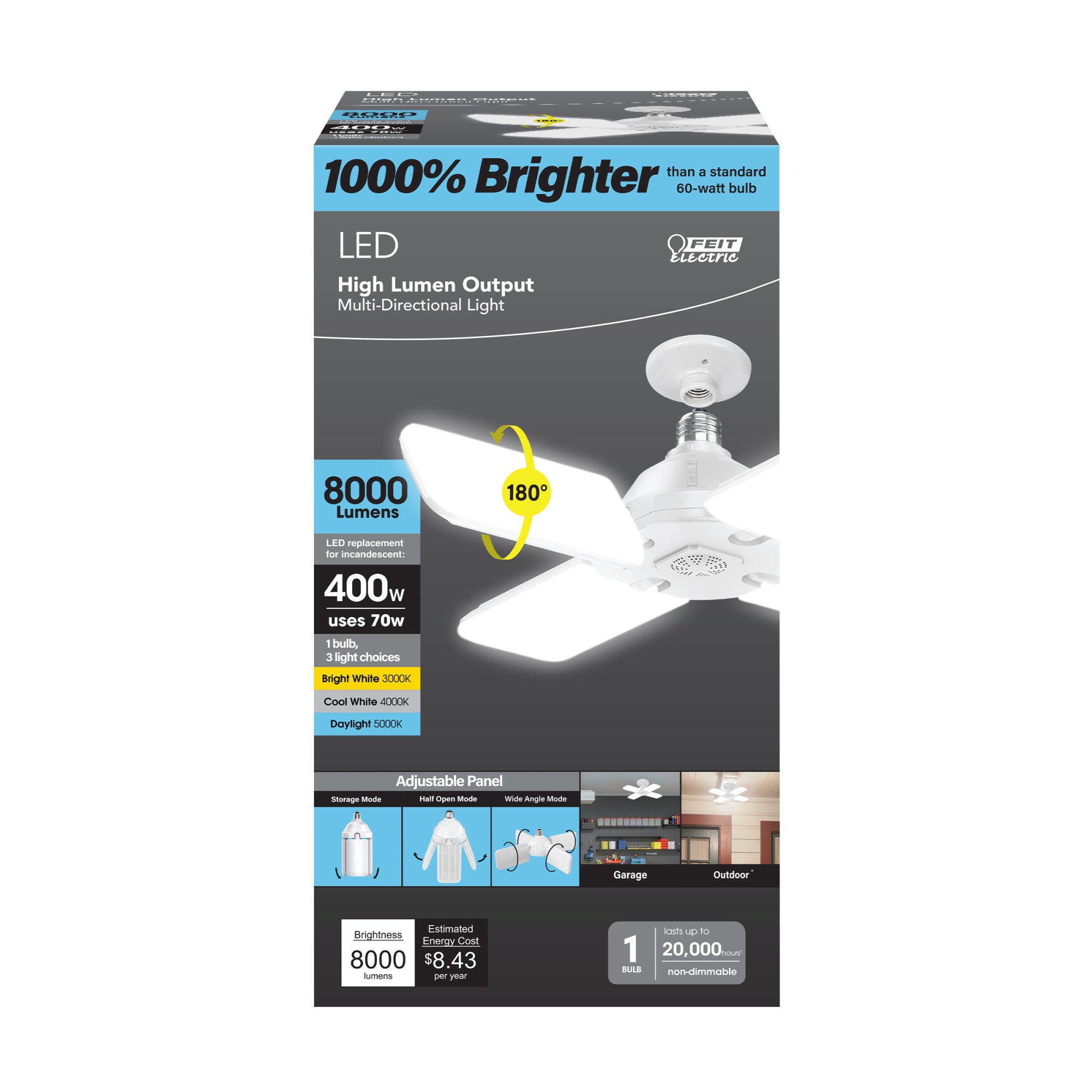 ライトウィングJH フライ 7個セット 70W (400W Replacement) Selectable White Foldable LED High Output