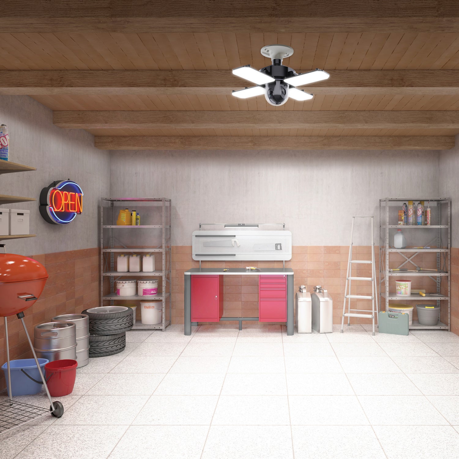 Smart Adjustable Panel Light With Pan And Tilt Camera