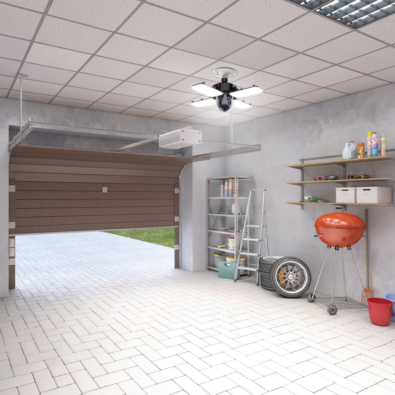 Smart Adjustable Pan Light with Camera