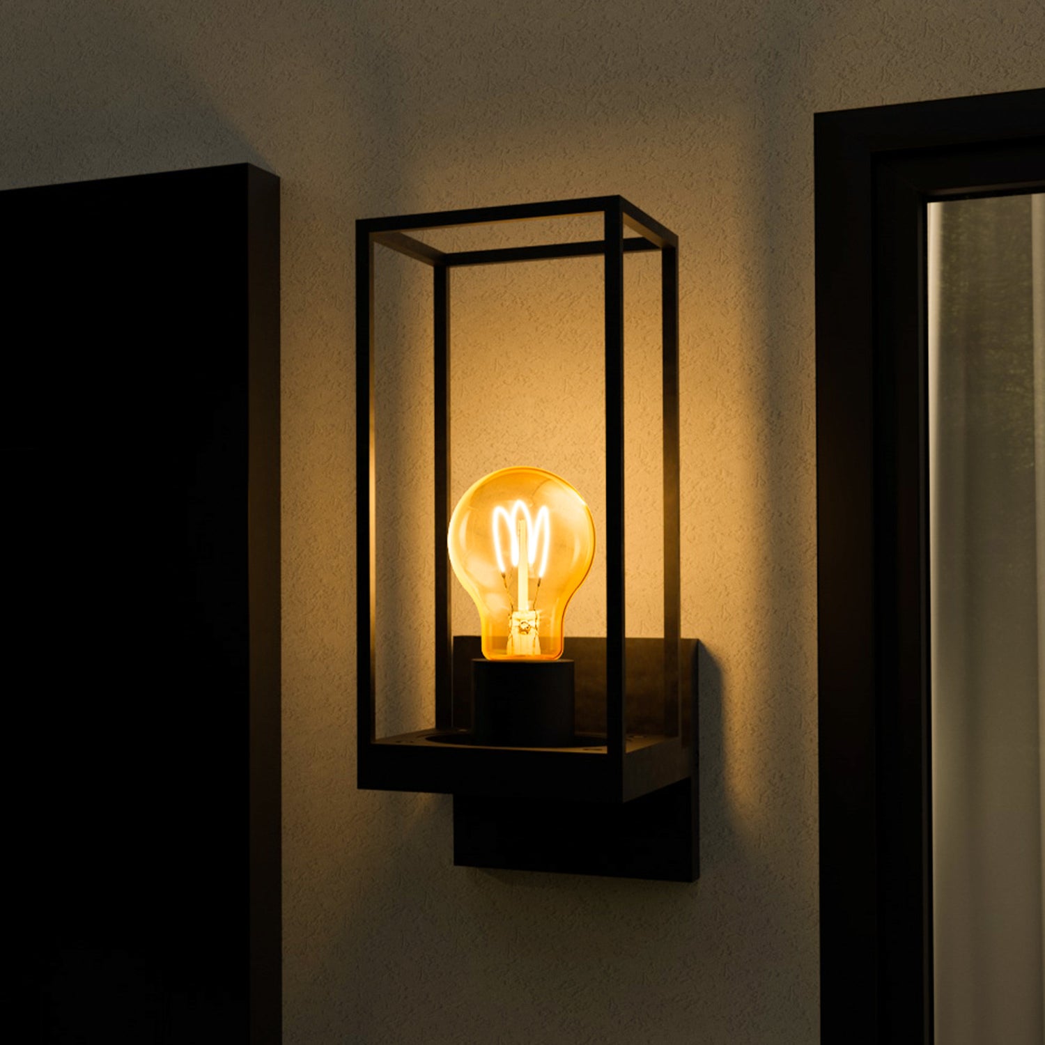 4.5W (40W Replacement) AT19 E26 Curved Filament Amber Glass Vintage Edison LED Light Bulb, Warm White