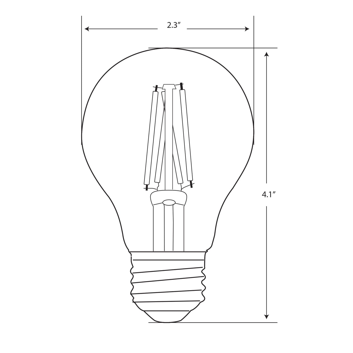 4W (25W Replacement) AT19 E26 Dimmable Straight Filament Smoke Glass Vintage Edison LED Light Bulb, Daylight