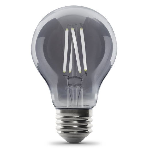 4W (25W Replacement) AT19 E26 Dimmable Straight Filament Smoke Glass Vintage Edison LED Light Bulb, Daylight - Feit Electric