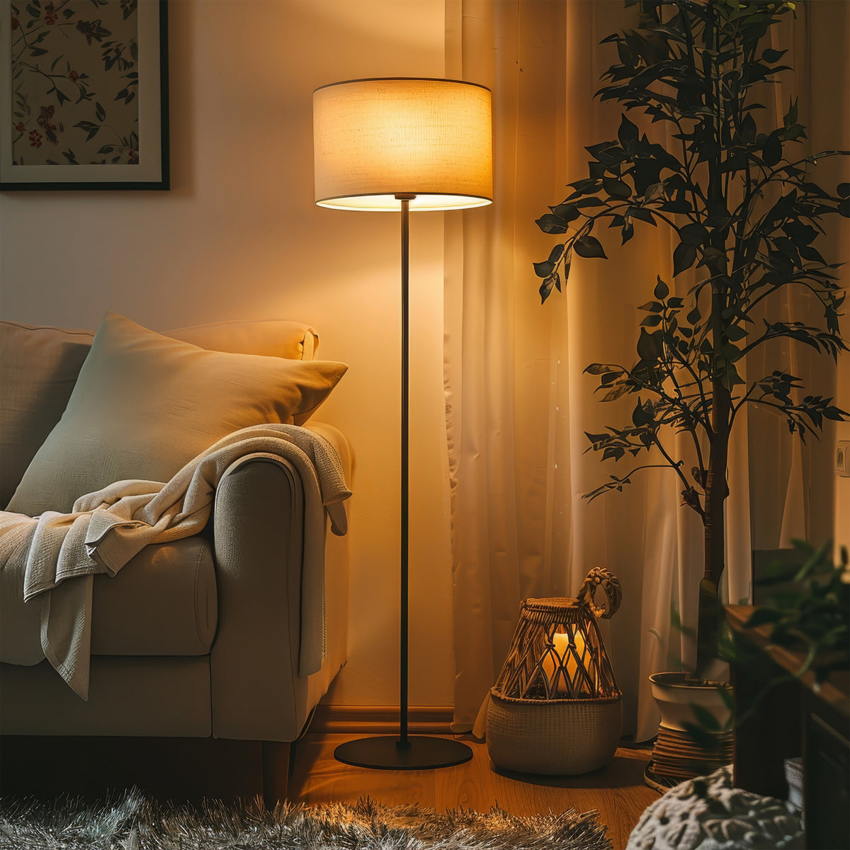 4W (60W Replacement) AT19 E26 Dimmable Straight Filament Amber Glass Vintage Edison LED Light Bulb, Soft White