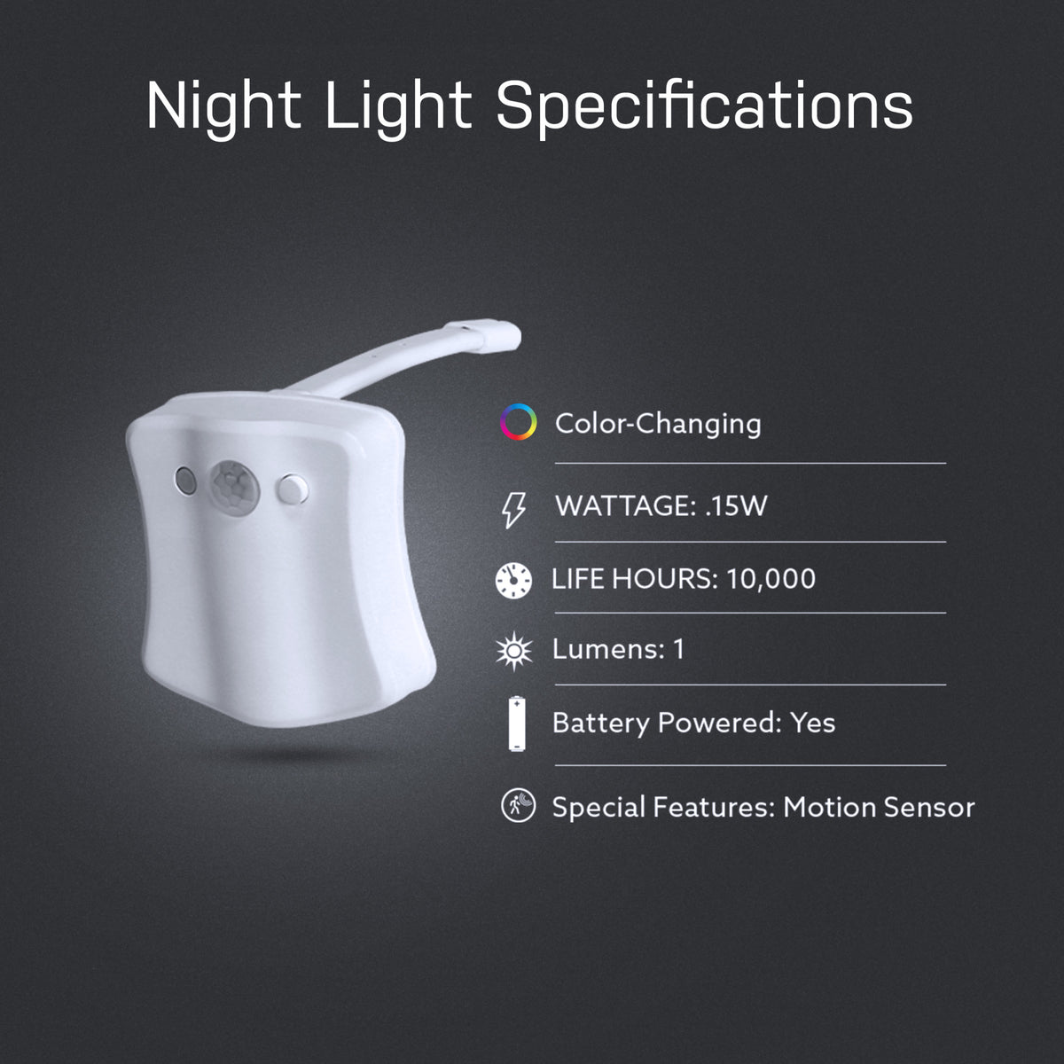 Motion Sensing Color LED Toilet Night Light