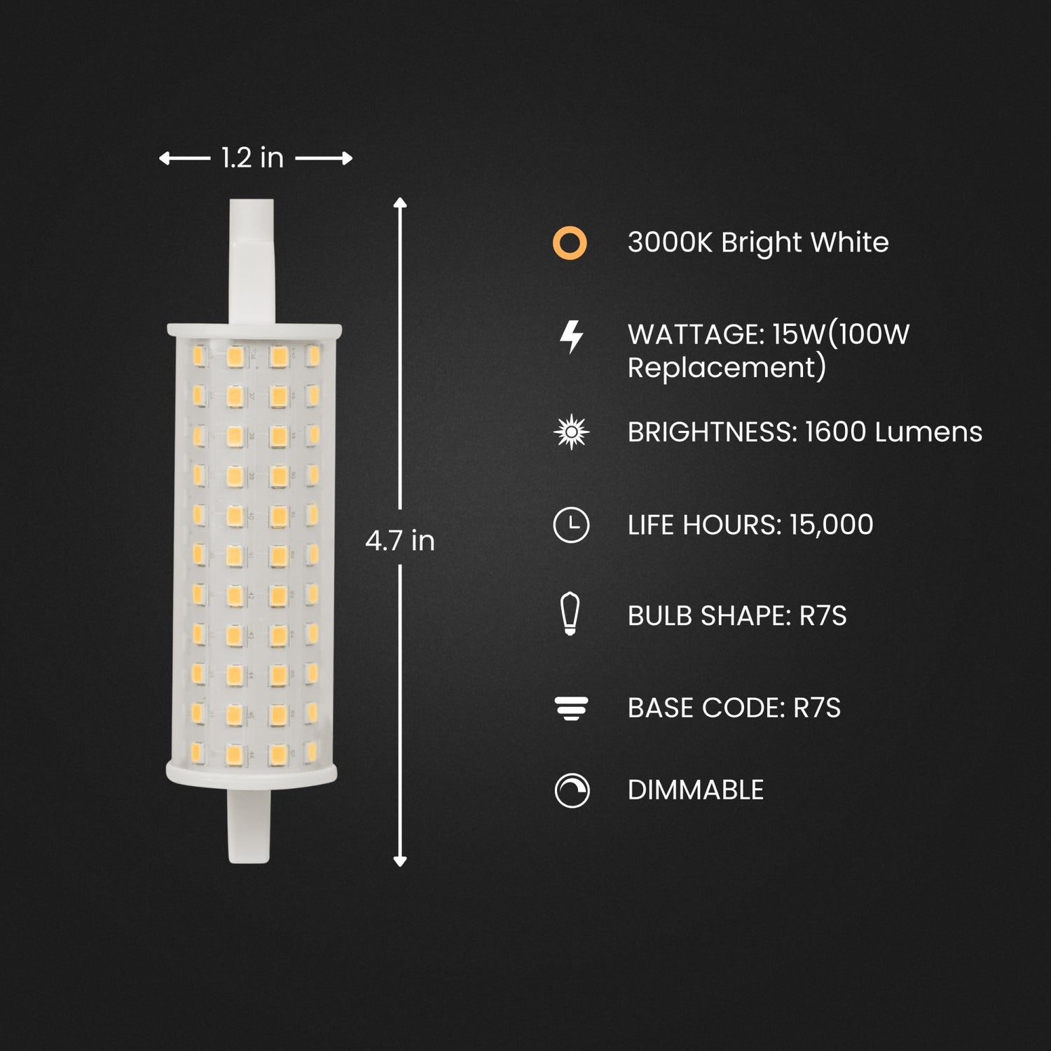 100W Replacement 118 R7S Dimmable Special Use LED Light Bulb