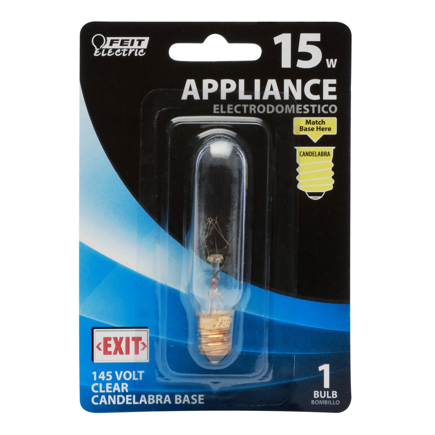 15W Soft Shite (2700K) E12 Base T6 145-Volt Appliance Incandescent Light Bulb