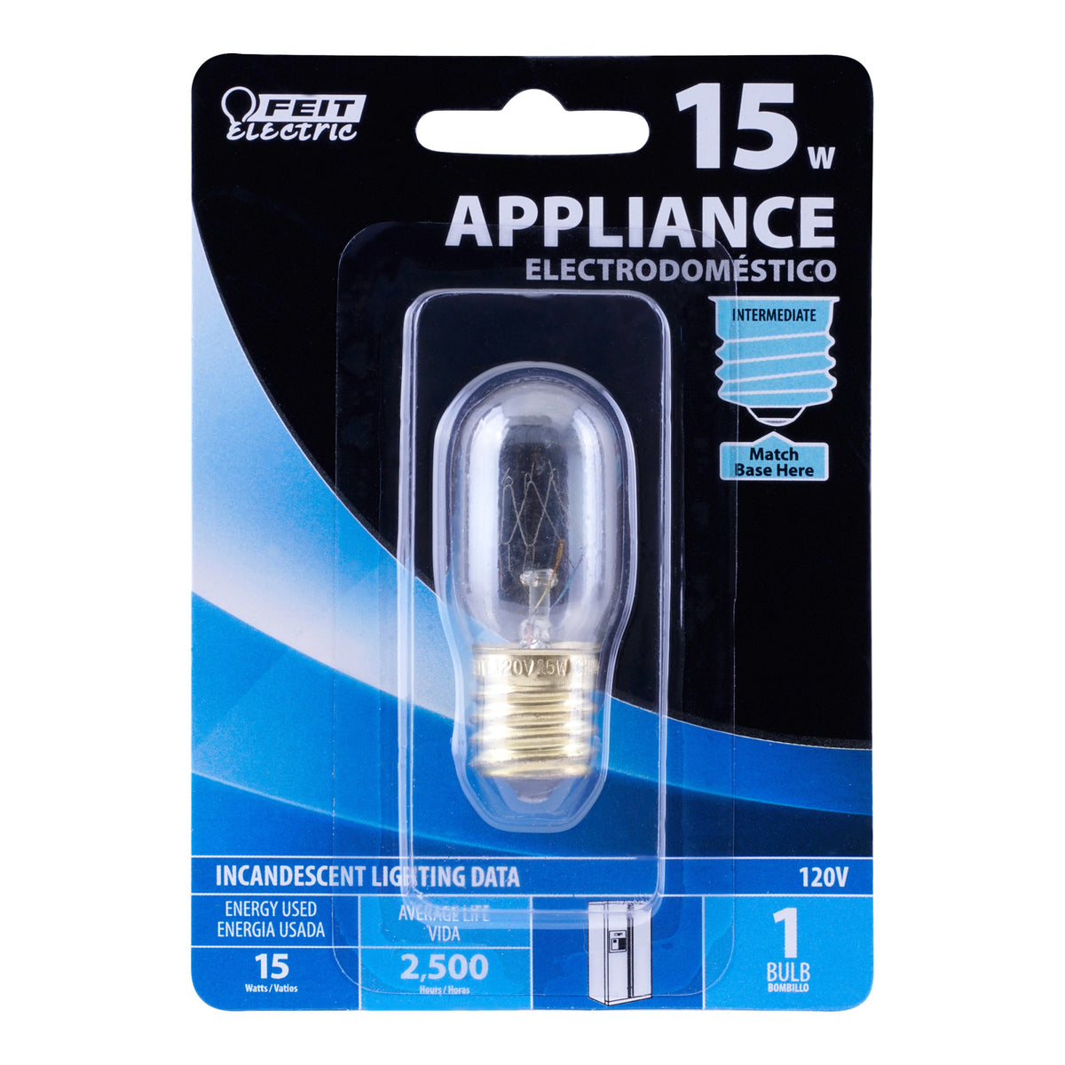 15W Intermediate Base T7 Appliance Incandescent