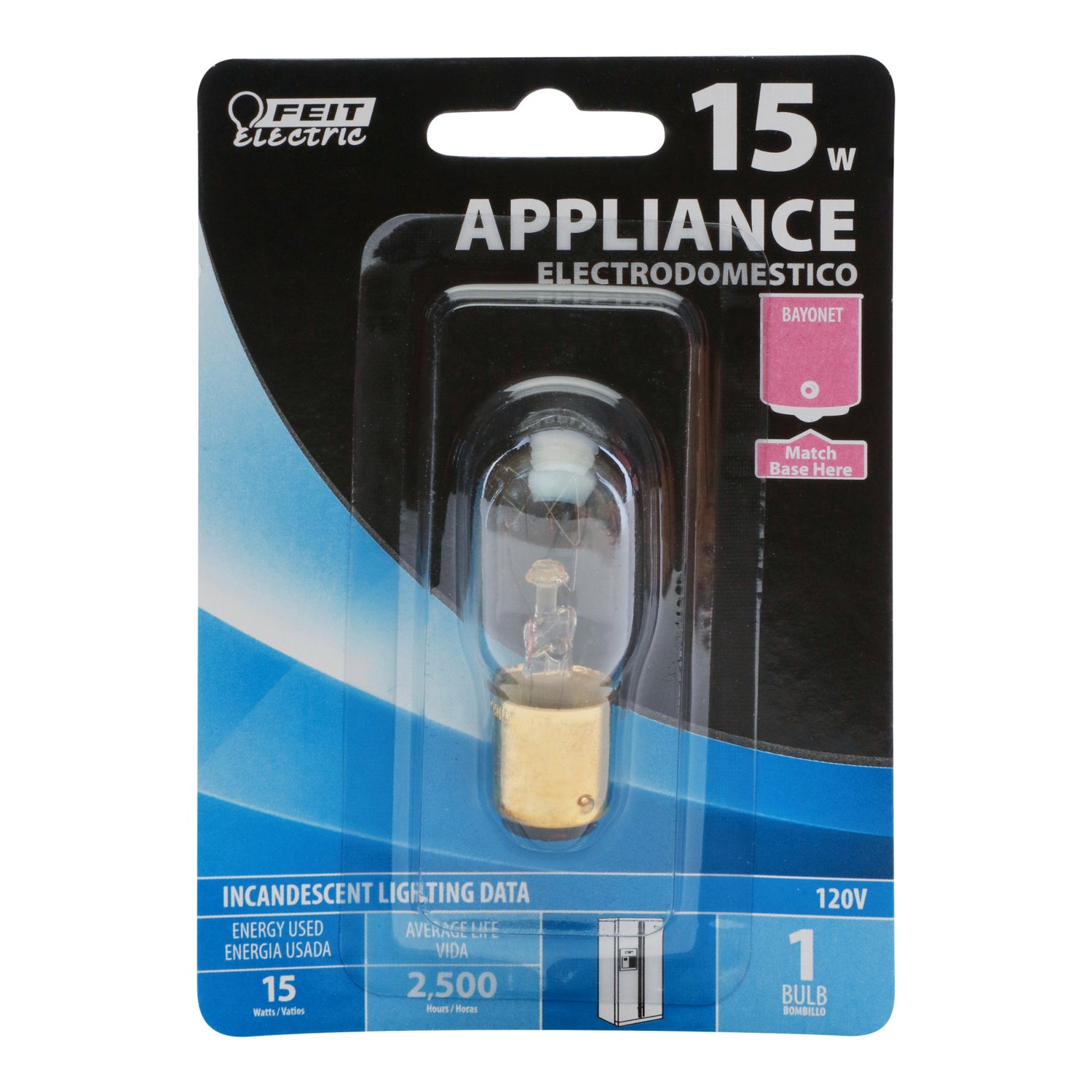 15W Soft White T7 Dimmable Incandescent Appliance Light Bulb