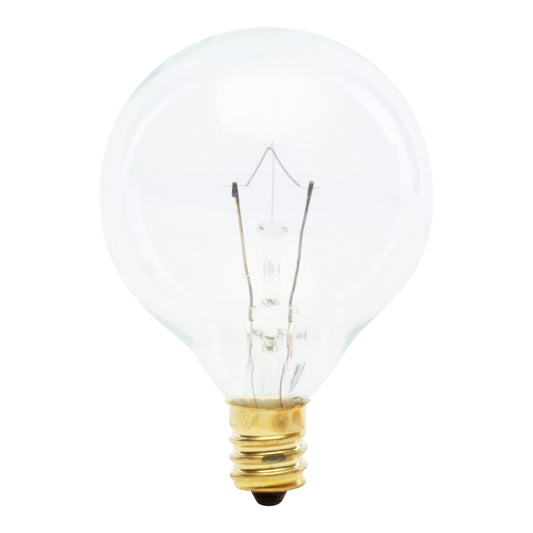 25W Soft White (2700K) E12 Base G16 1/2 Decorative Incandescent Light Bulb (2-Pack) - Feit Electric