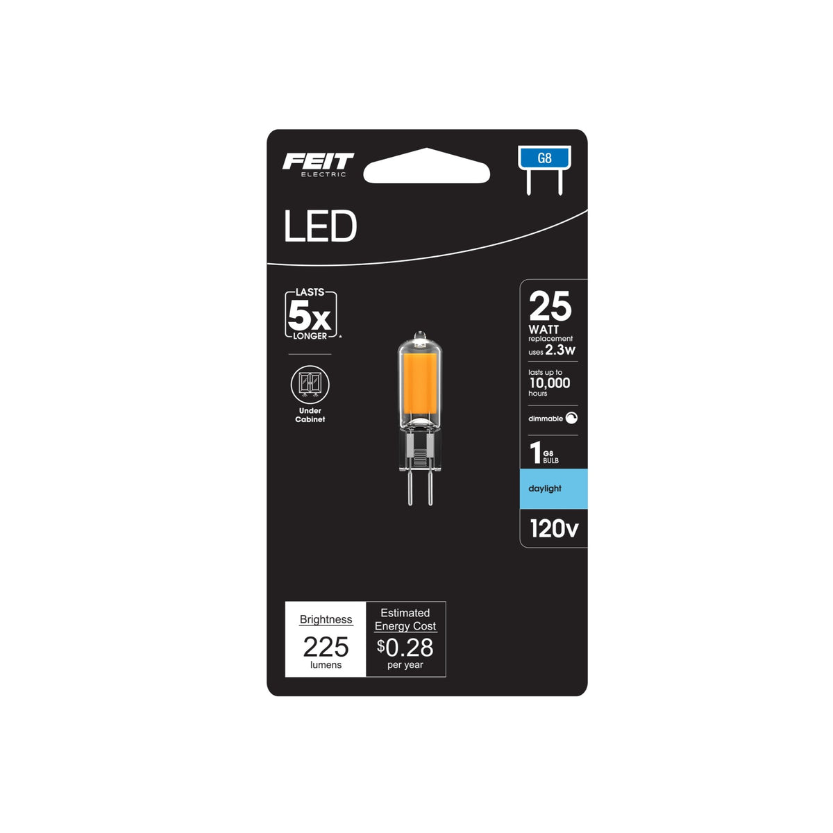 2.3 W (25W Equivalent) G8 Bi-Pin (T4 Replacement) Dimmable LED Light Bulb